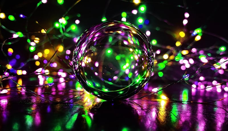 Crystal ball and witch hands